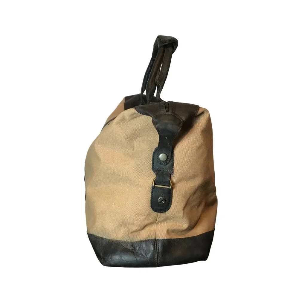 CANYON Luxury Canvas Duffle Bag Waxed & Leather Carry On Travel Luggage 22 X 13